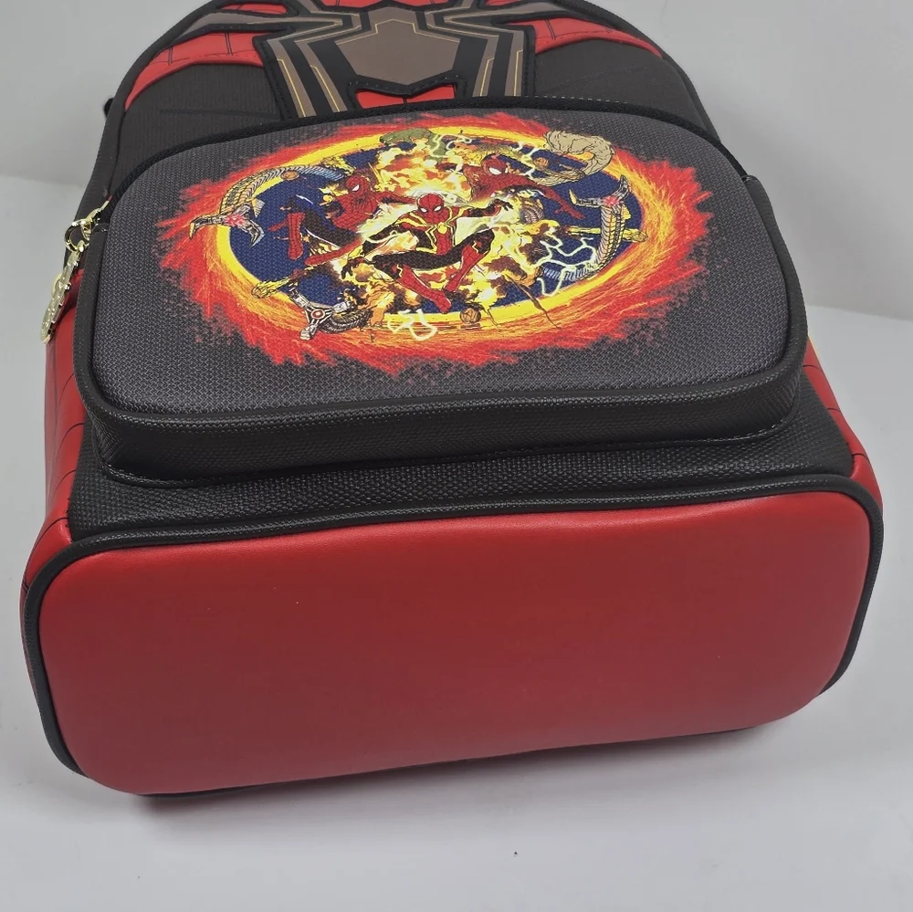 Loungefly Marvel Spider-Man No Way Home Cosplay Mini Backpack NWT Black Red - Picture 8 of 8